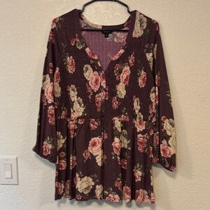 Torrid Purple Floral Tunic Top